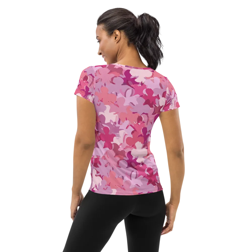 Petal Pulse on Women's Athletic T-Shirt — Back