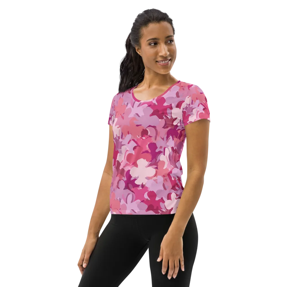 Petal Pulse on Women's Athletic T-Shirt — Left