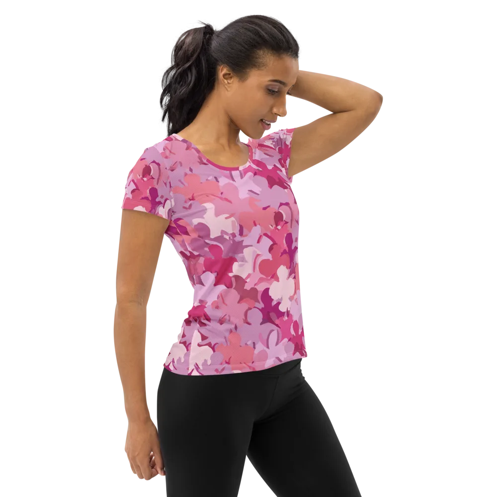 Petal Pulse on Women's Athletic T-Shirt — Right