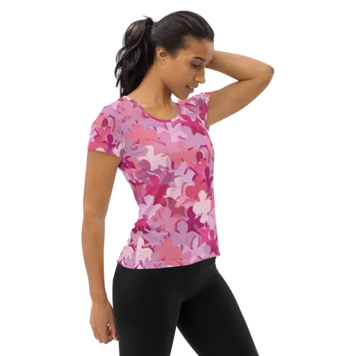 Petal Pulse on a Women's Athletic T-Shirt