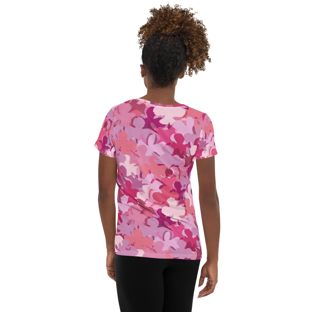 Petal Pulse on Women's Athletic T-Shirt — Back