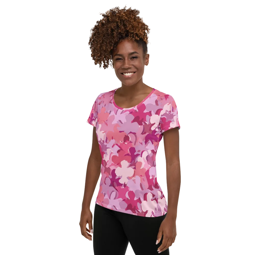 Petal Pulse on Women's Athletic T-Shirt — Left