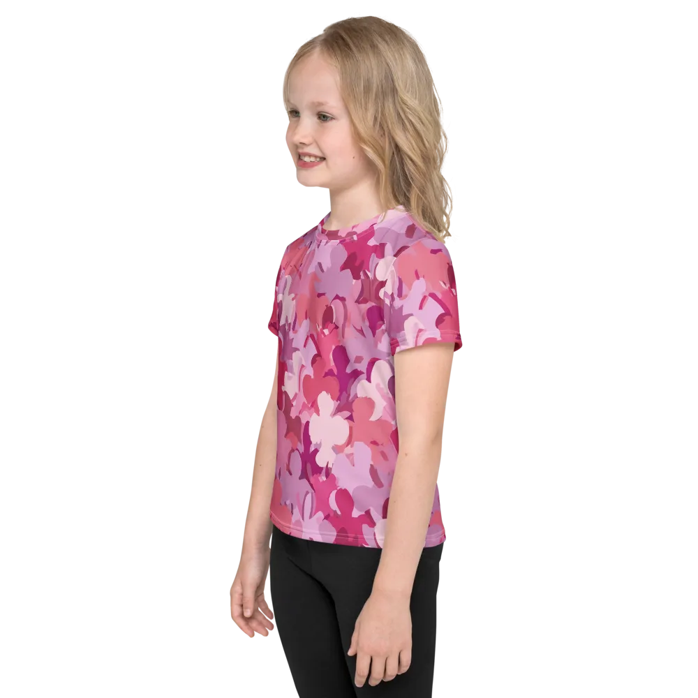 Petal Pulse on Kids Crew Neck T-Shirt — Left