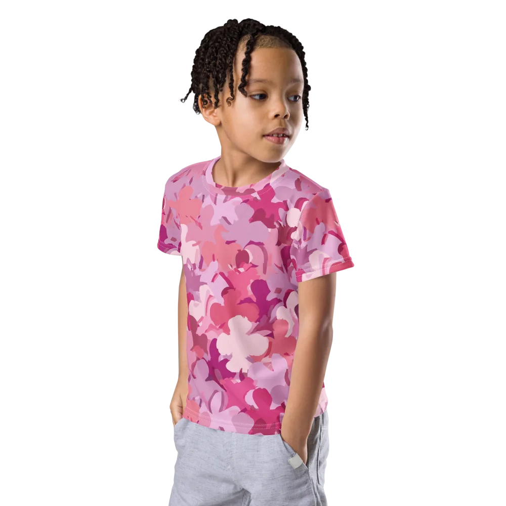 Petal Pulse on Kids Crew Neck T-Shirt — Left Front