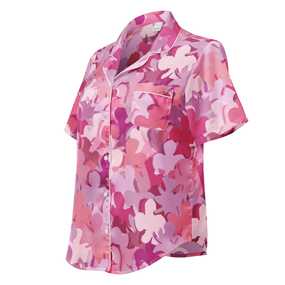 Petal Pulse on Women's Short Sleeve Pajama Top — Left Front