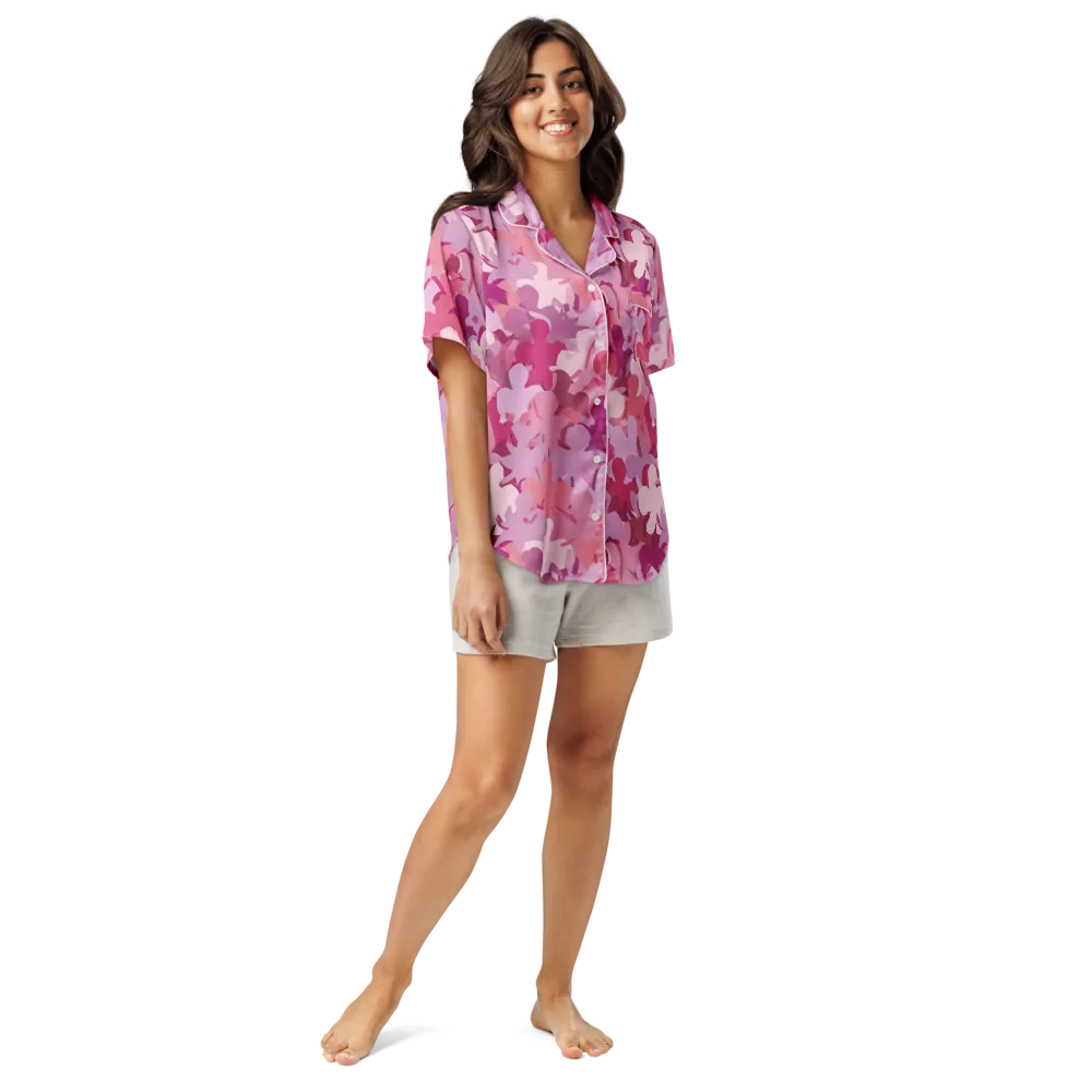Petal Pulse on Women's Short Sleeve Pajama Top — Front