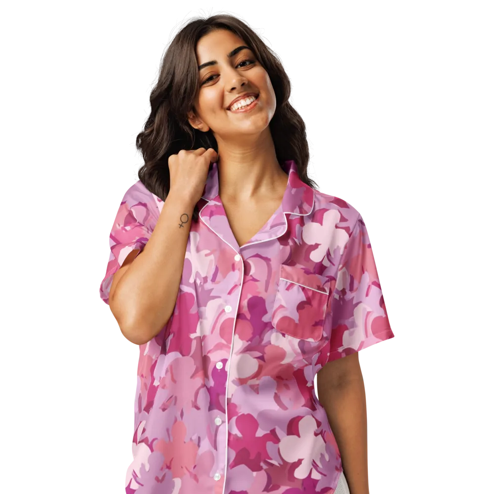 Petal Pulse on Women's Short Sleeve Pajama Top — Front