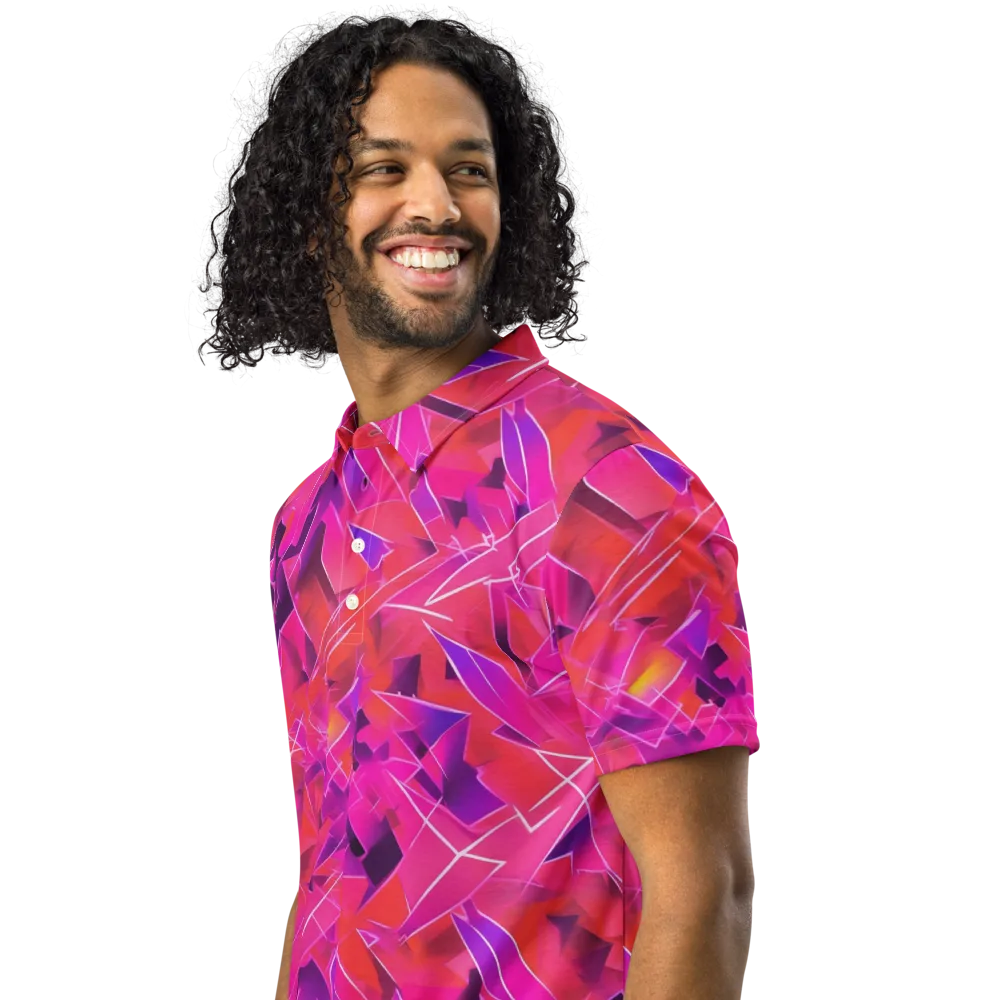 Signal Crush on Men's Slim Fit Polo Shirt — Left Front