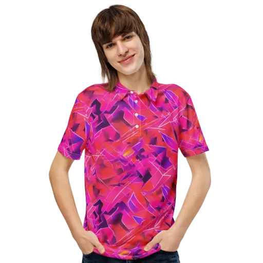 Signal Crush on a Men's Slim Fit Polo Shirt