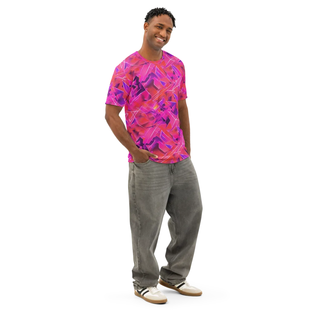 Signal Crush on Men's Cotton Crew Neck T-Shirt — Right Front