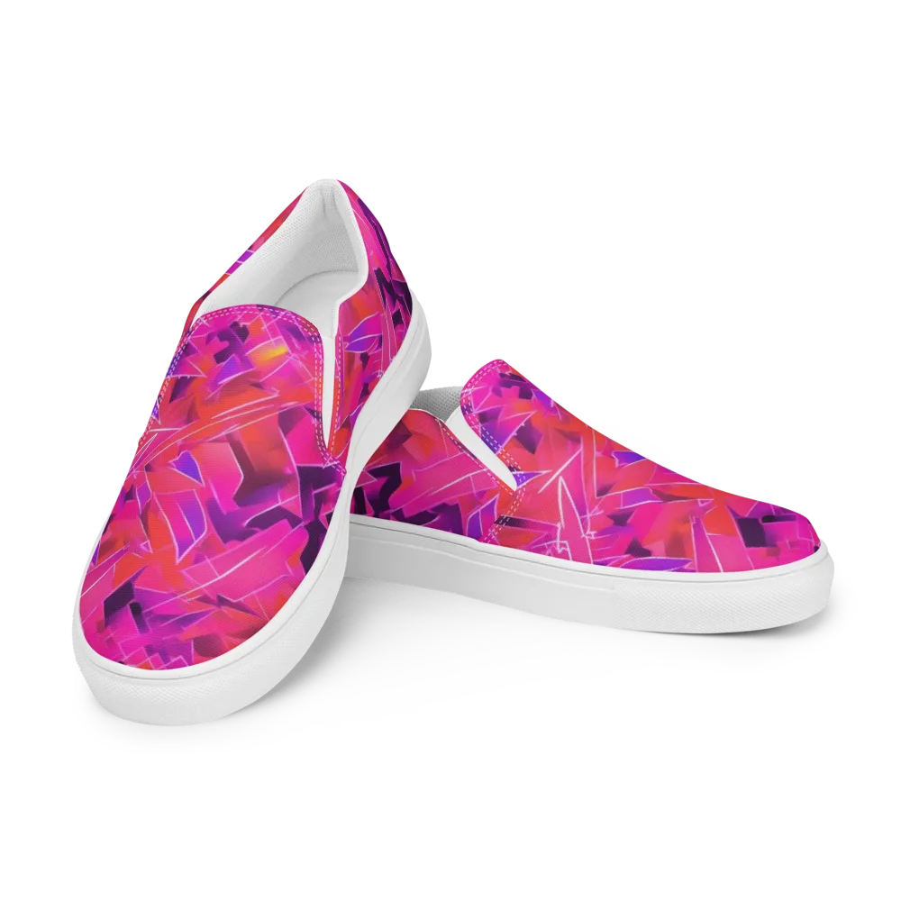 Signal Crush on Men's Slip-On Canvas Shoes — Left Front