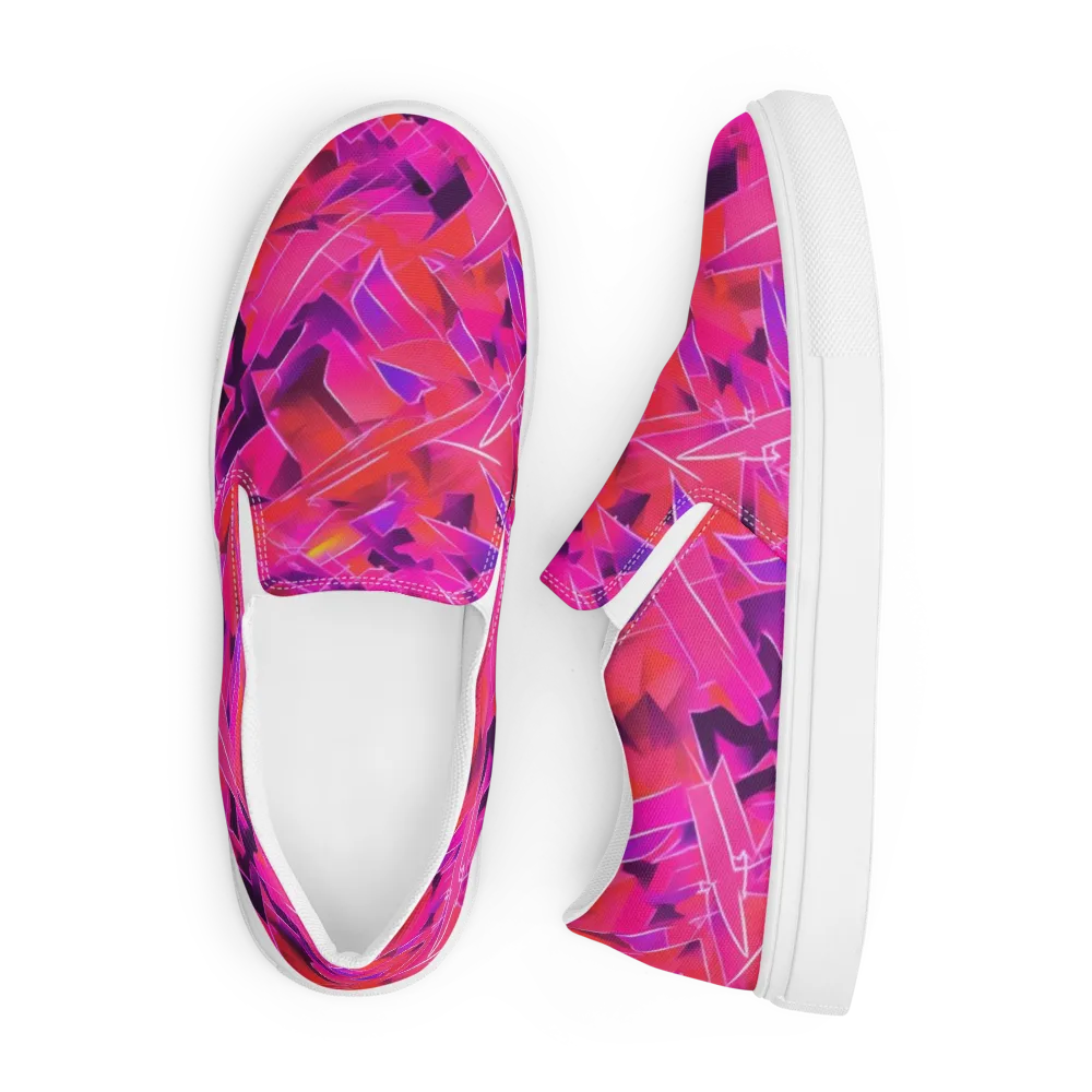 Signal Crush on Men's Slip-On Canvas Shoes — Front