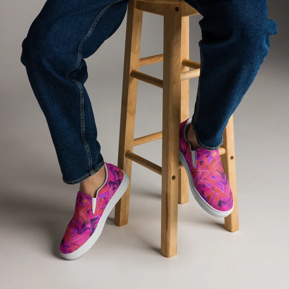 Signal Crush on Men's Slip-On Canvas Shoes — Front