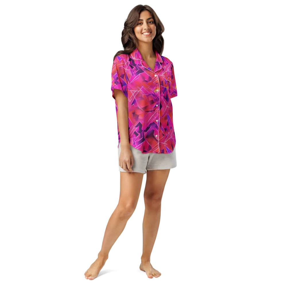 Signal Crush on Women's Short Sleeve Pajama Top — Front