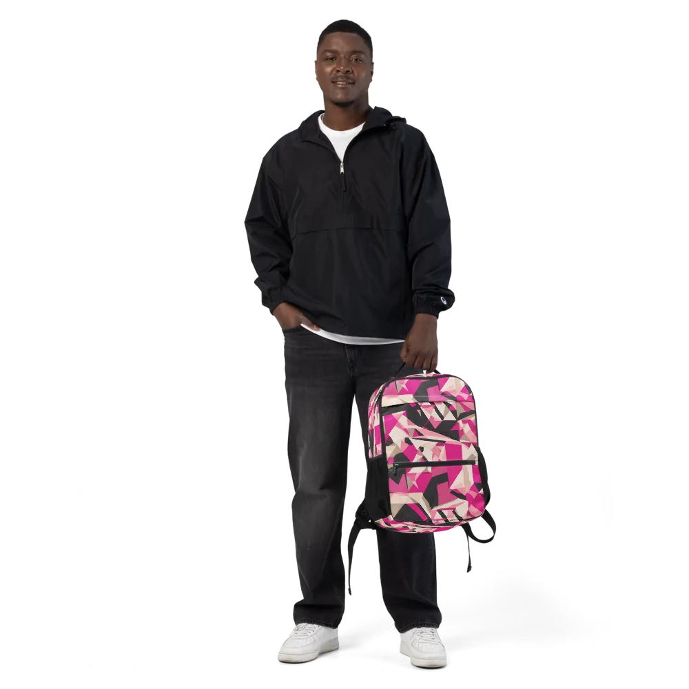 Hot Pink Blueprint on Utility Backpack — Front