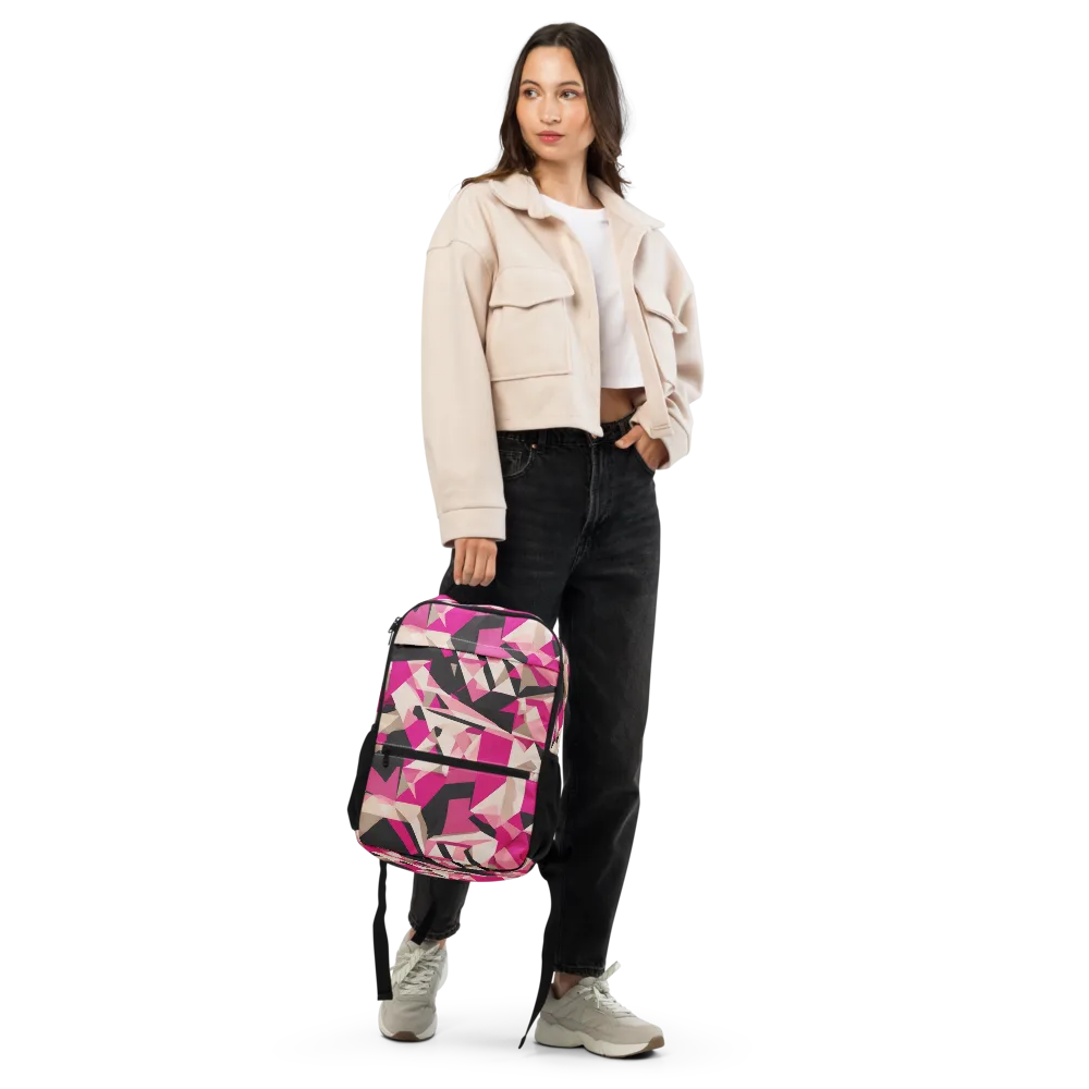 Hot Pink Blueprint on Utility Backpack — Front