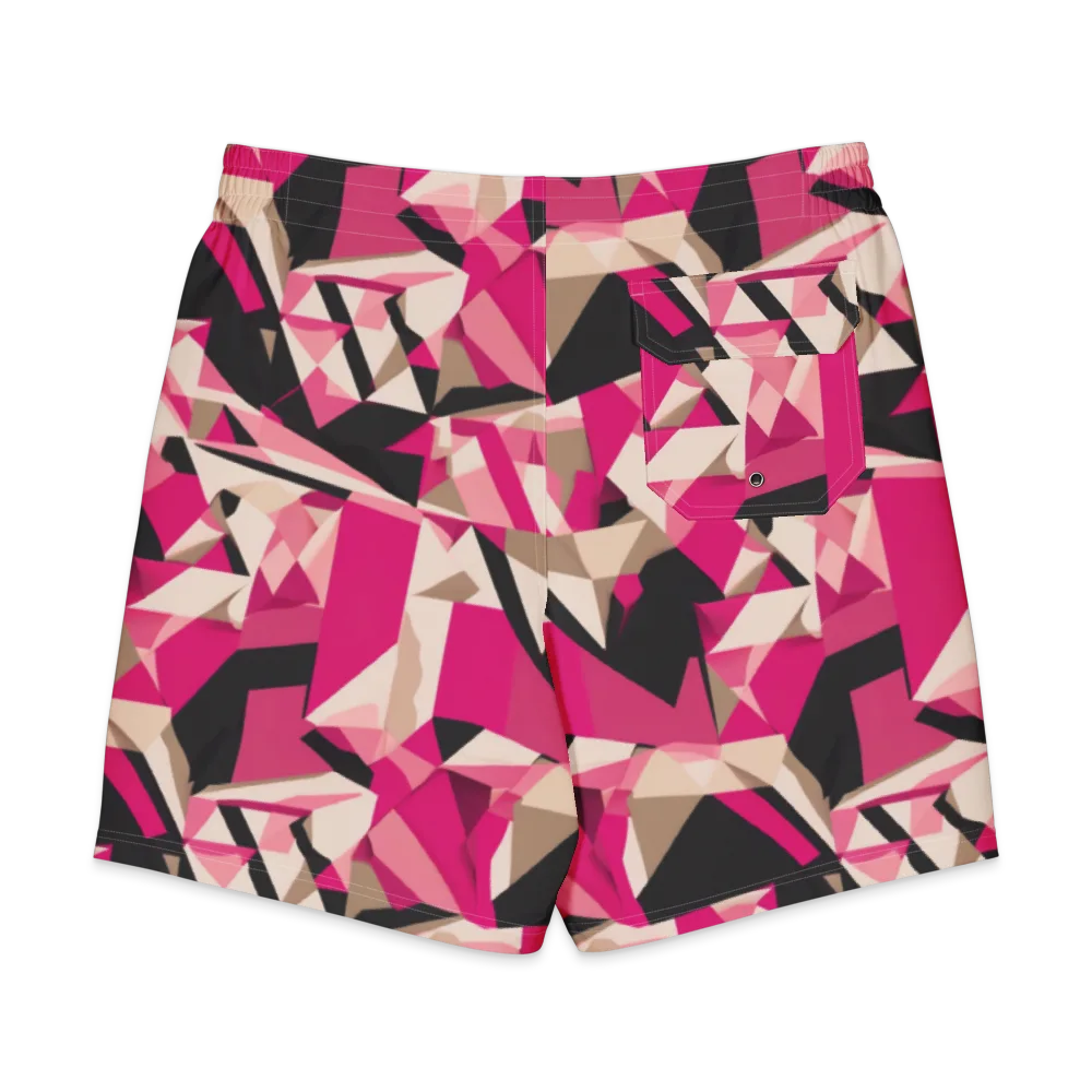 Hot Pink Blueprint on Men's Board Shorts — Back