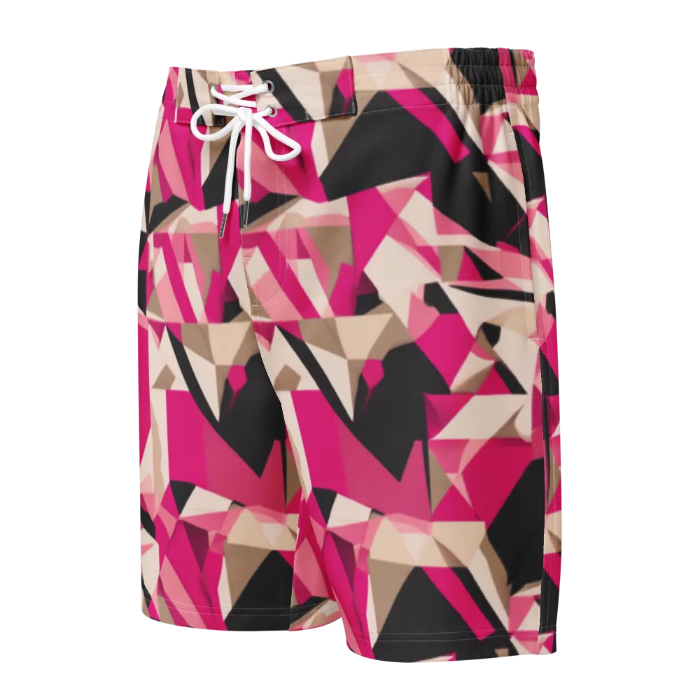 Hot Pink Blueprint on Men's Board Shorts — Front