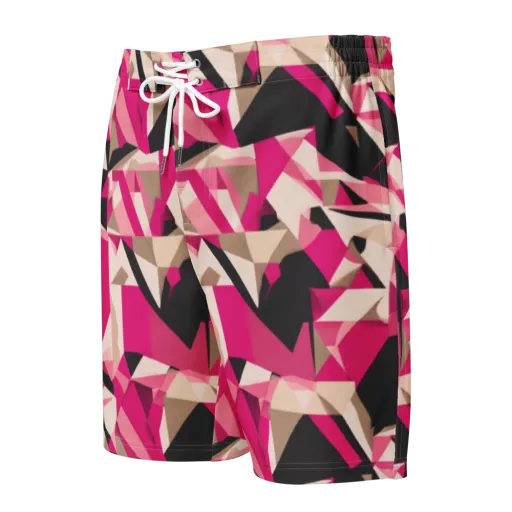 Hot Pink Blueprint on a Men's Board Shorts