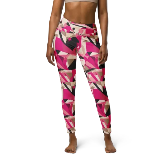 Hot Pink Blueprint on a Yoga Leggings