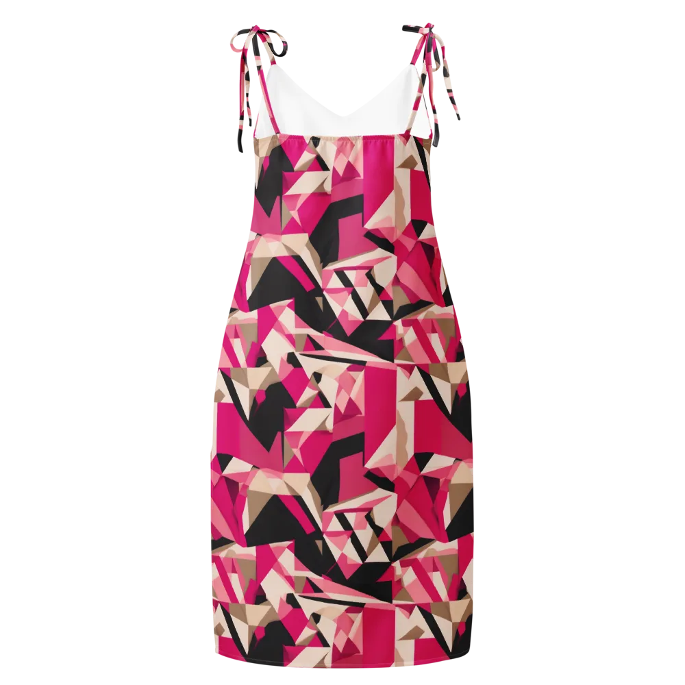 Hot Pink Blueprint on Slip Dress — Back