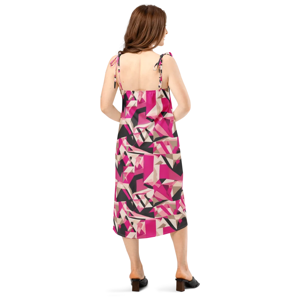 Hot Pink Blueprint on Slip Dress — Back