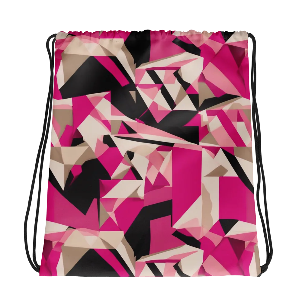 Hot Pink Blueprint on Drawstring Bag — Photo