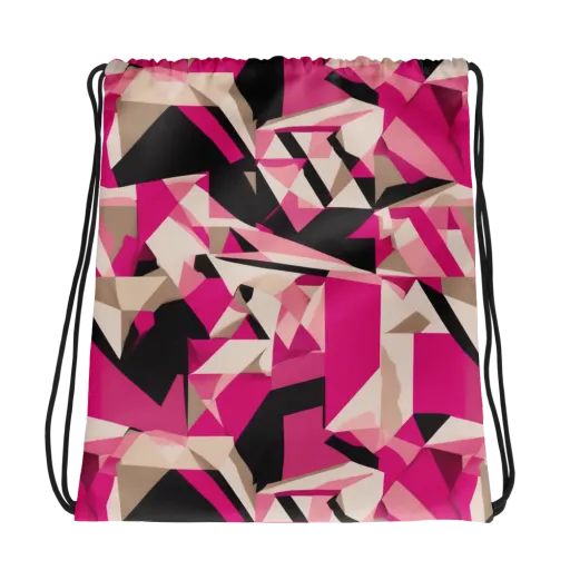 Hot Pink Blueprint on a Drawstring Bag