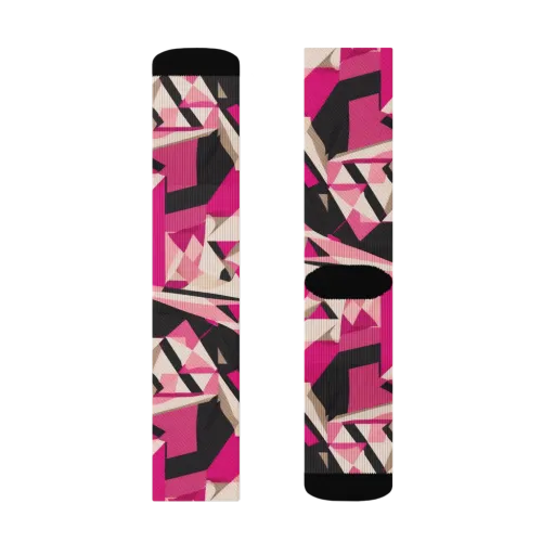 Hot Pink Blueprint on a Socks