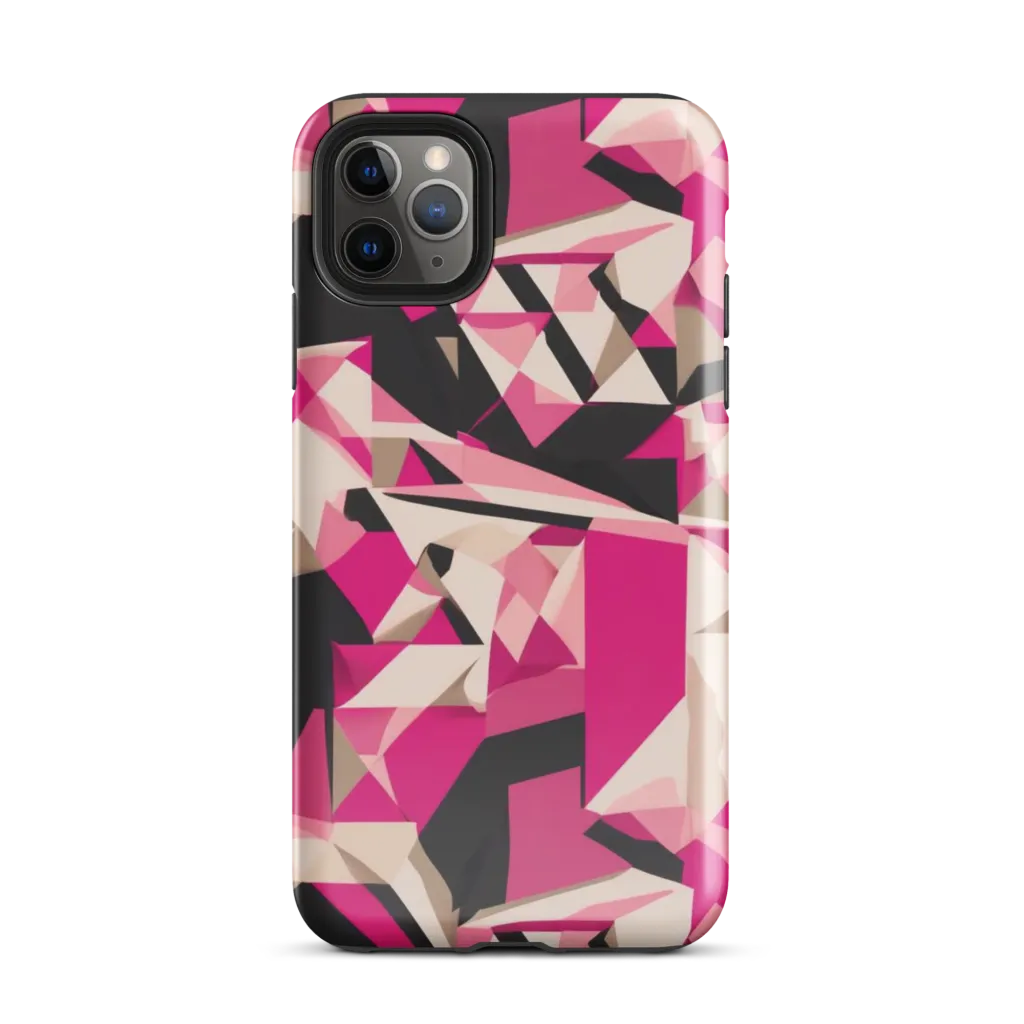 Hot Pink Blueprint on Tough Case for iPhone® — Front