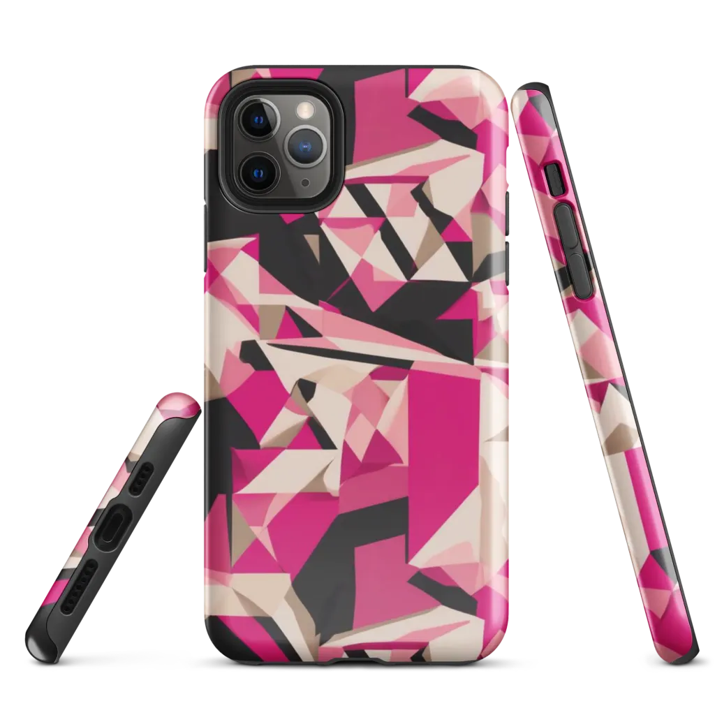 Hot Pink Blueprint on Tough Case for iPhone® — Front