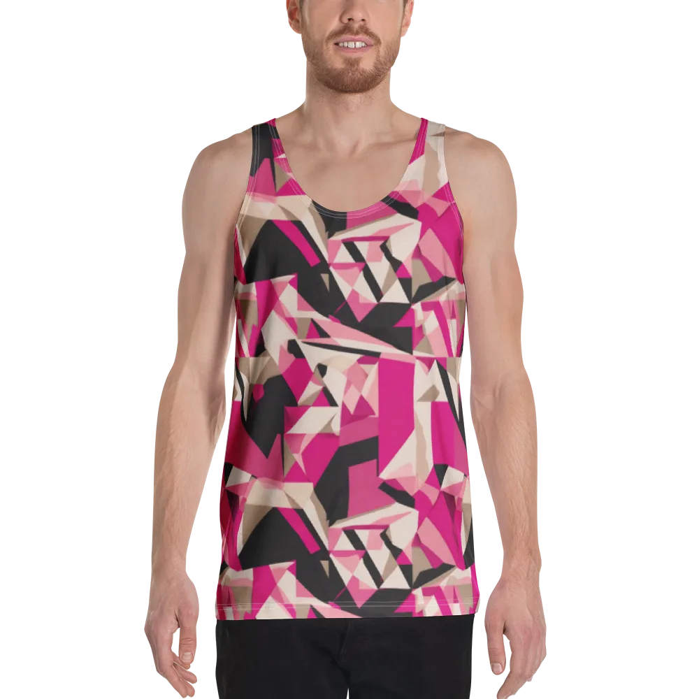 Hot Pink Blueprint on Men's Tank Top — Front