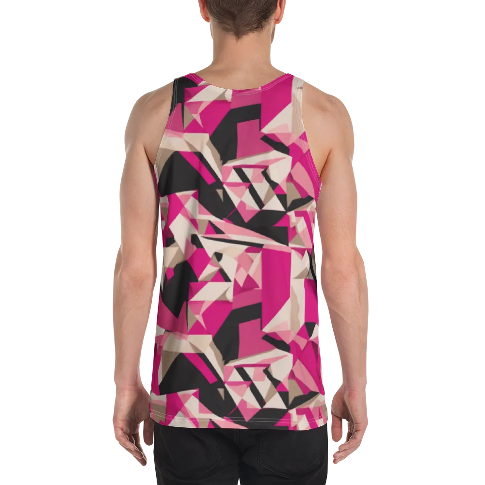 Hot Pink Blueprint on Men's Tank Top — Back
