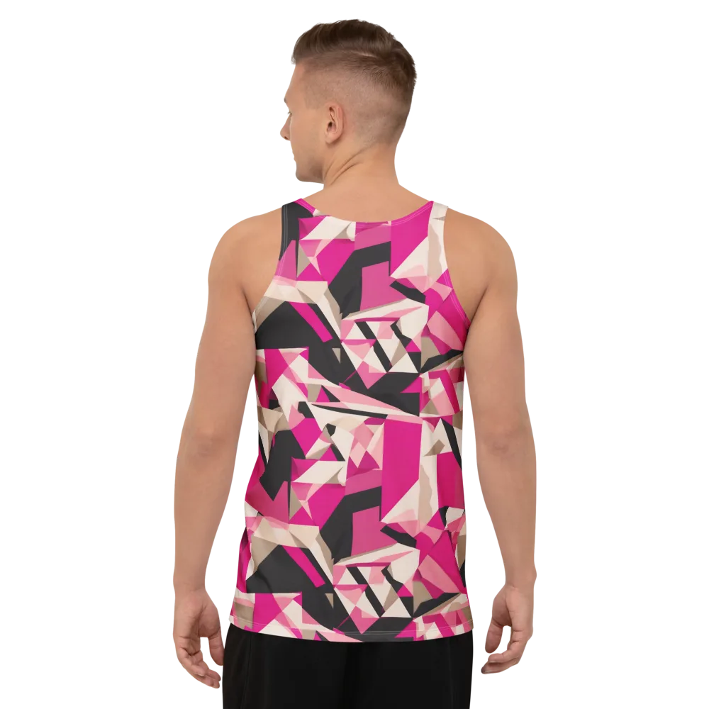 Hot Pink Blueprint on Men's Tank Top — Back