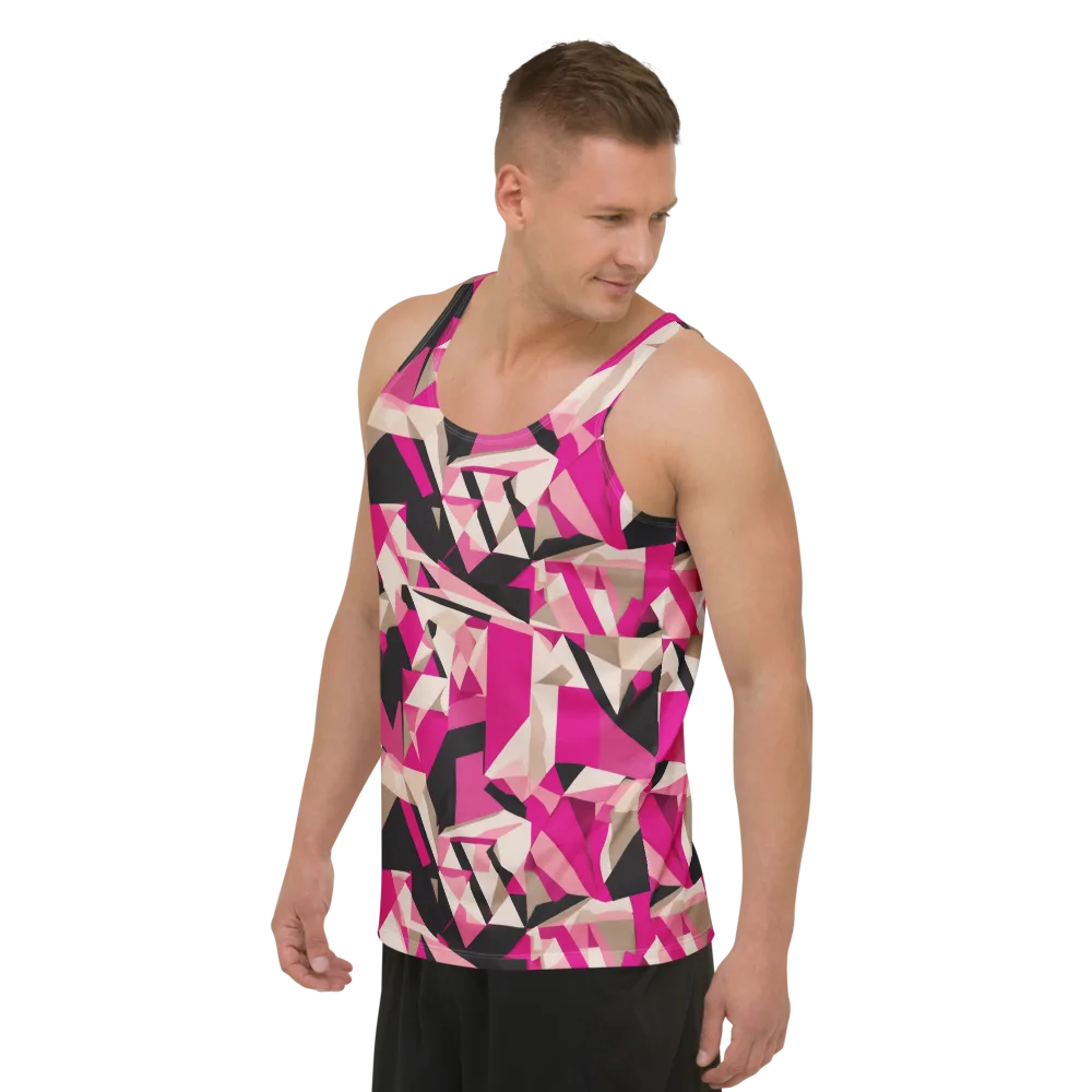 Hot Pink Blueprint on Men's Tank Top — Left Front