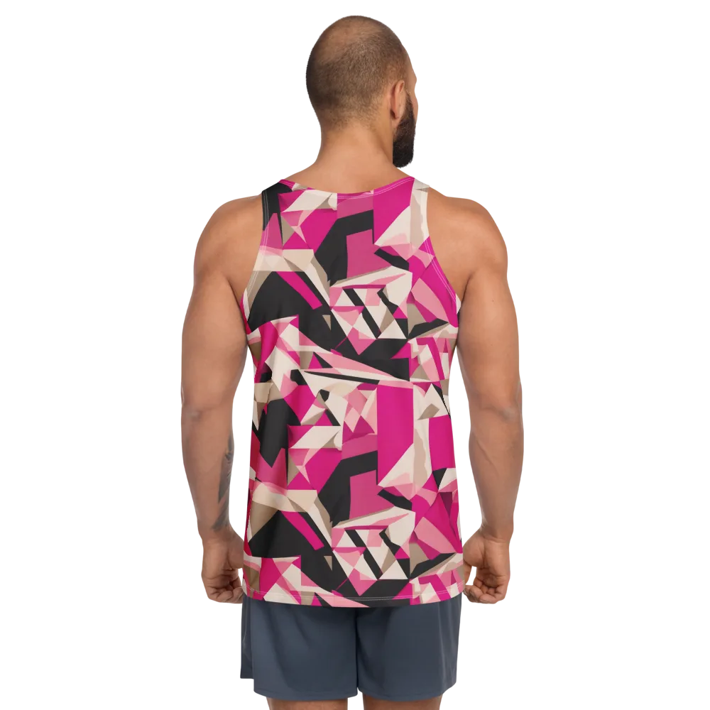 Hot Pink Blueprint on Men's Tank Top — Back