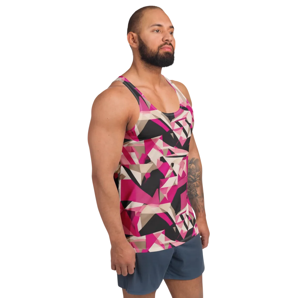 Hot Pink Blueprint on Men's Tank Top — Right Front