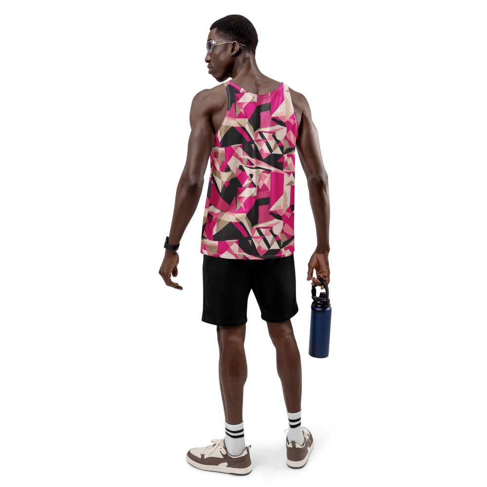 Hot Pink Blueprint on Men's Tank Top — Back