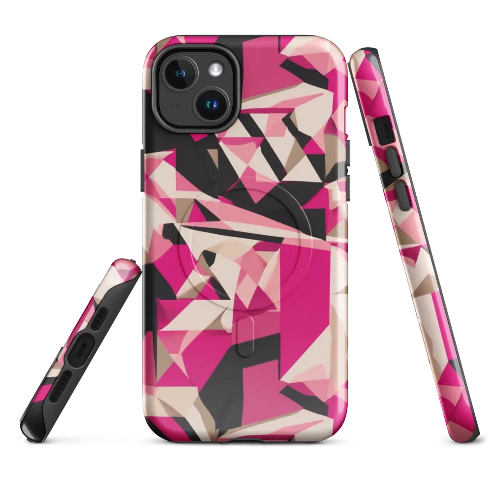Hot Pink Blueprint on MagSafe Tough Case for iPhone® — Front