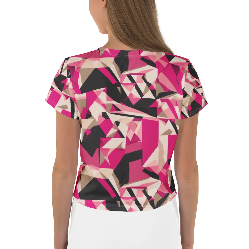 Hot Pink Blueprint on Crop Tee — Back