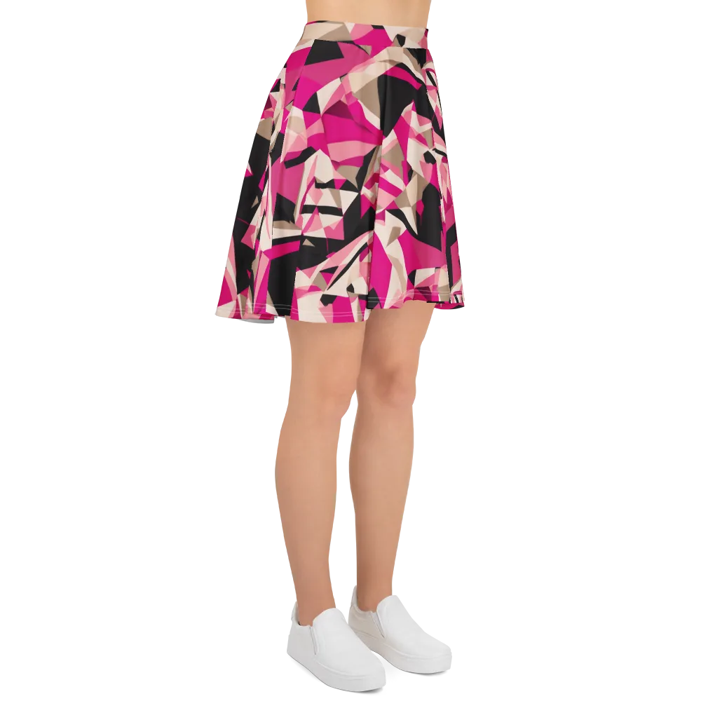 Hot Pink Blueprint on Skater Skirt — Right