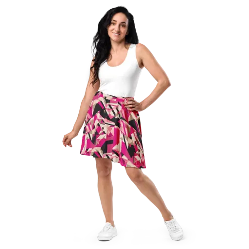 Hot Pink Blueprint on a Skater Skirt