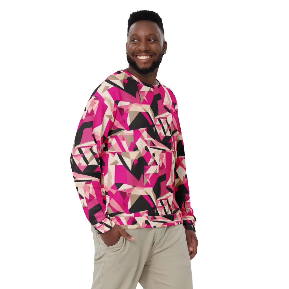 Hot Pink Blueprint on Sweatshirt — Front