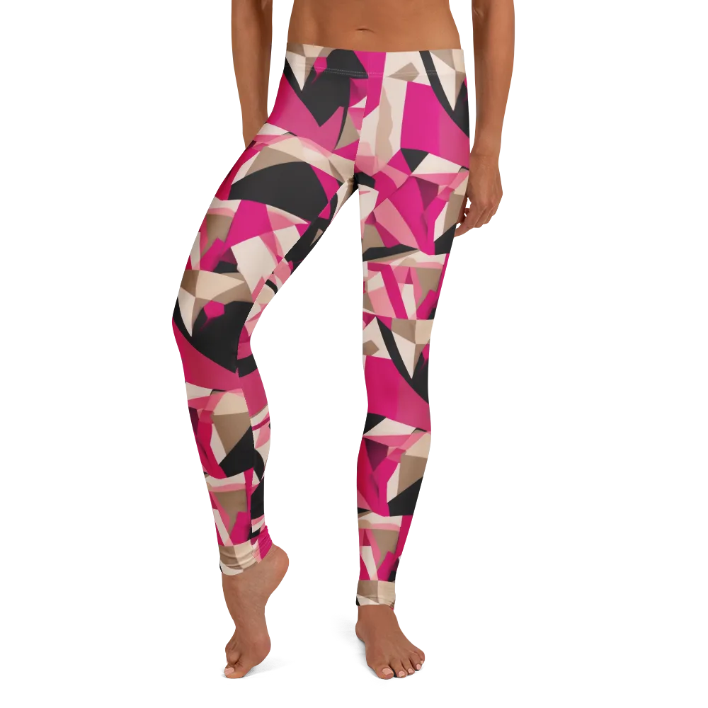 Hot Pink Blueprint on Leggings — Front