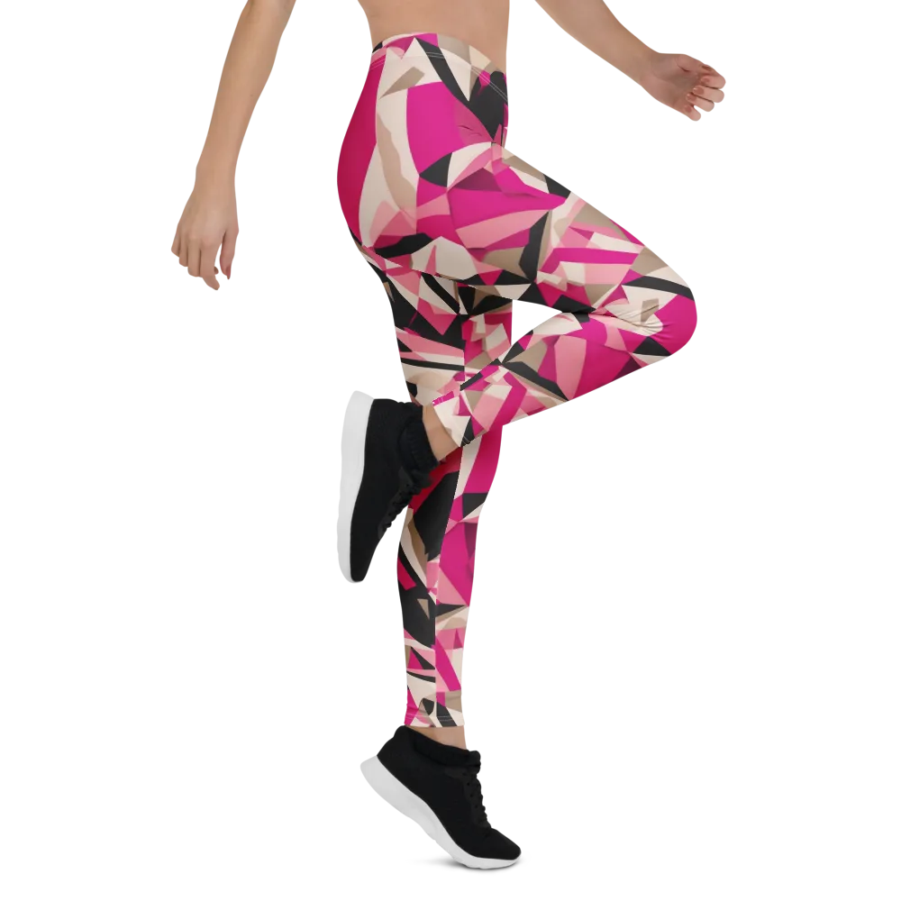 Hot Pink Blueprint on Leggings — Right