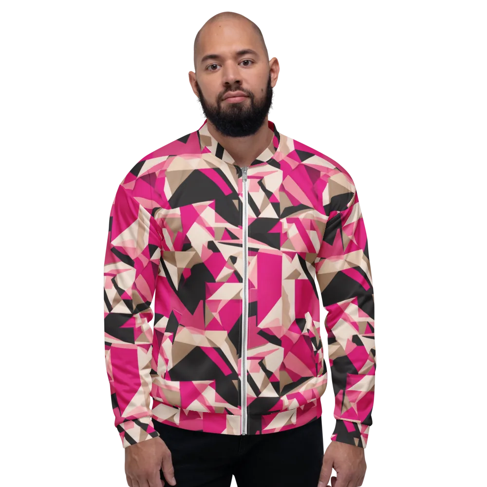 Hot Pink Blueprint on Bomber Jacket — Front