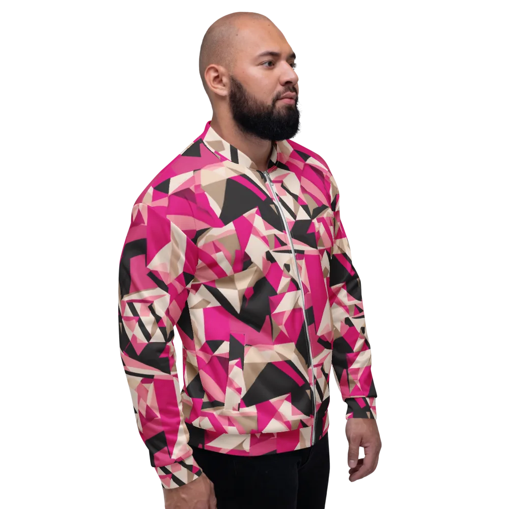 Hot Pink Blueprint on Bomber Jacket — Right