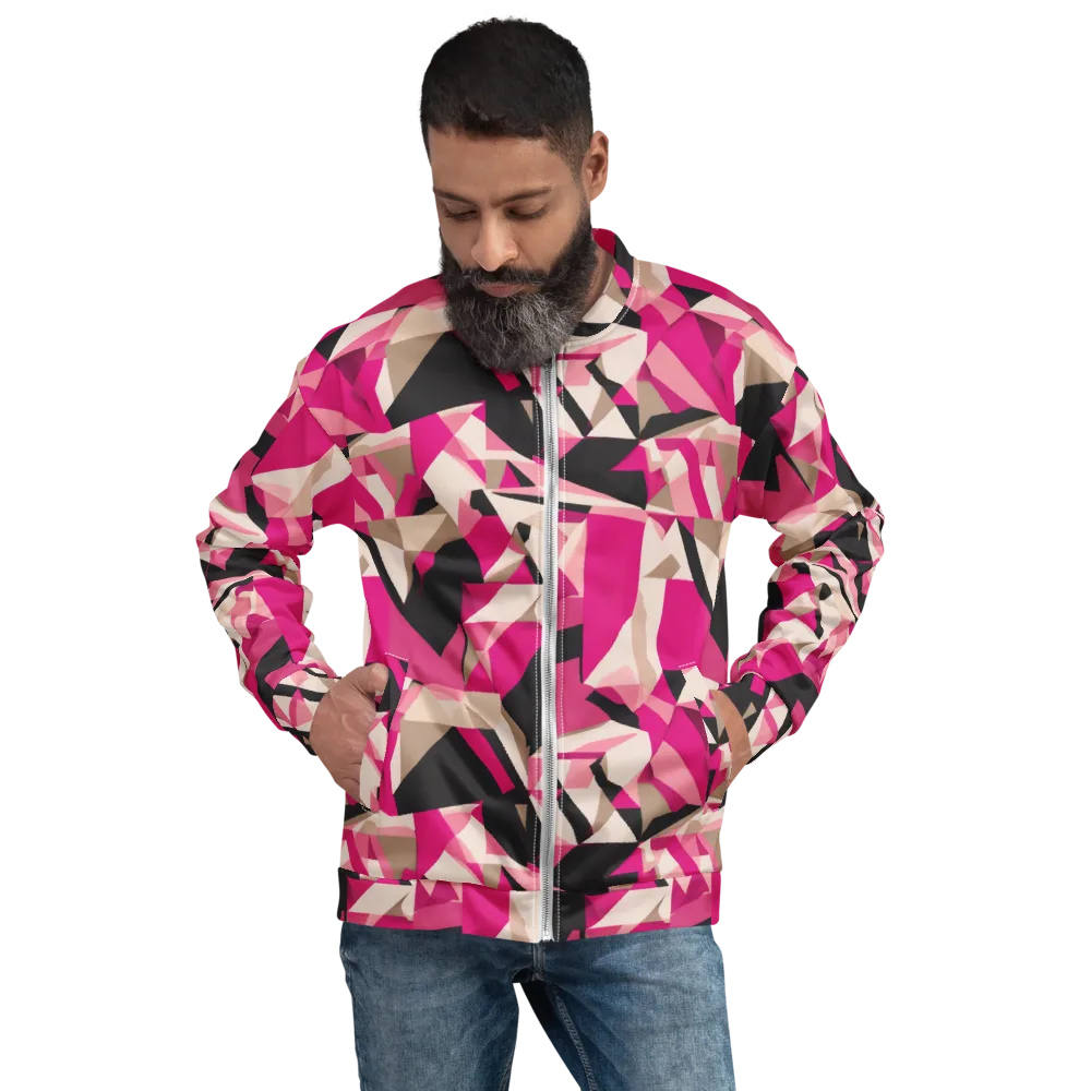 Hot Pink Blueprint on Bomber Jacket — Front