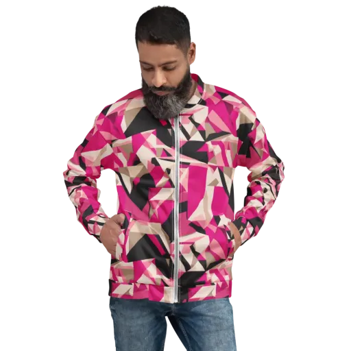 Hot Pink Blueprint on a Bomber Jacket