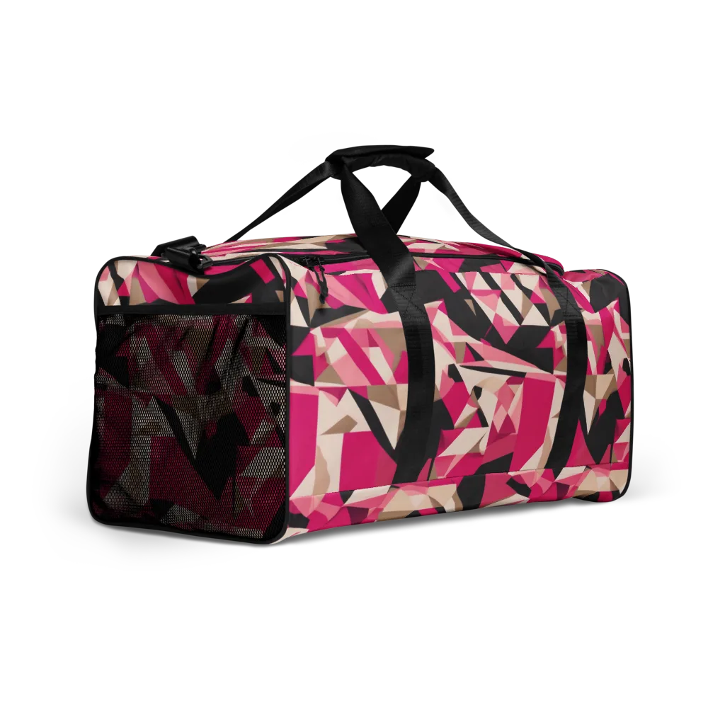 Hot Pink Blueprint on Duffle Bag — Right Front